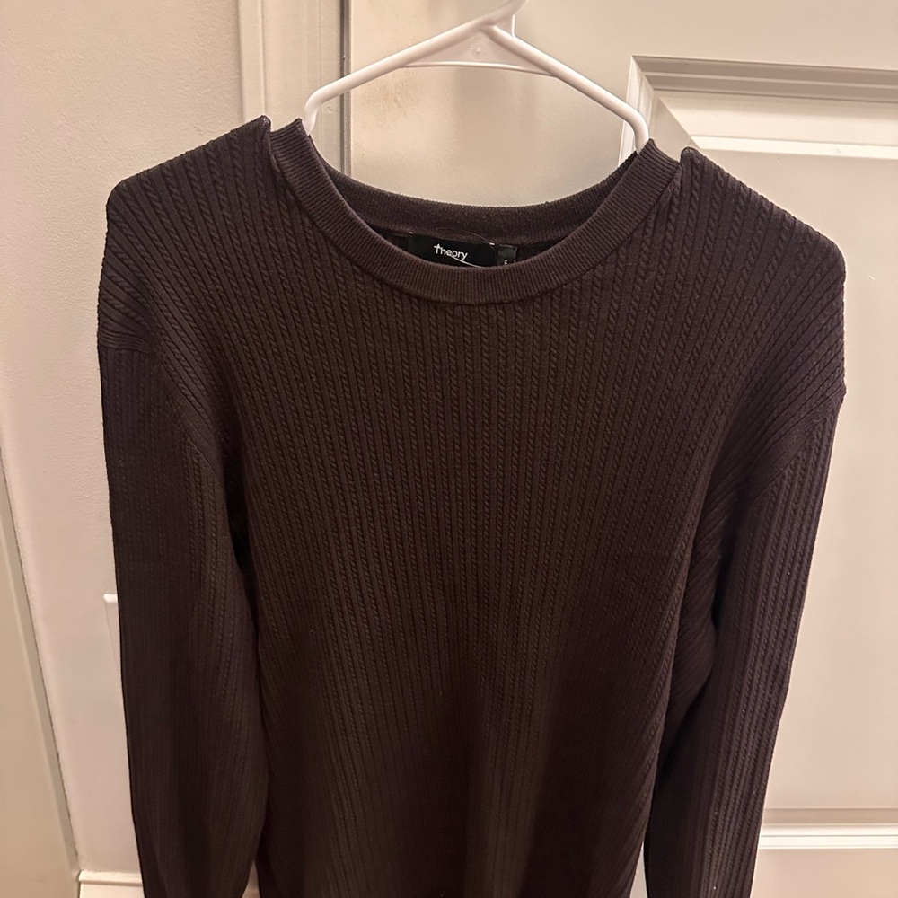 Theory Riland Ribbed Sweater - Maroon - Size L